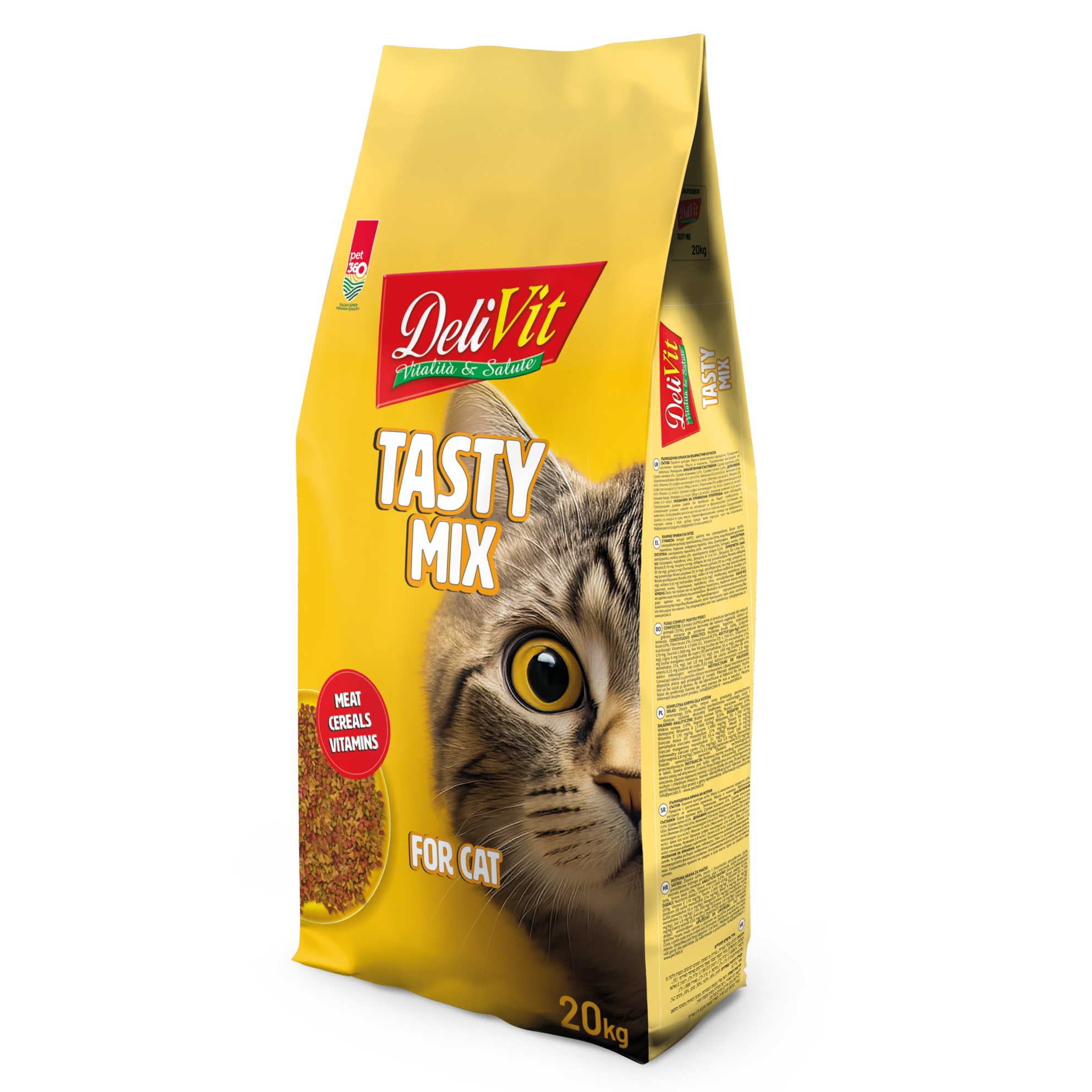 Pet 360 Delivit Gatto — мясо говядины, корм для кошек, 20 кг